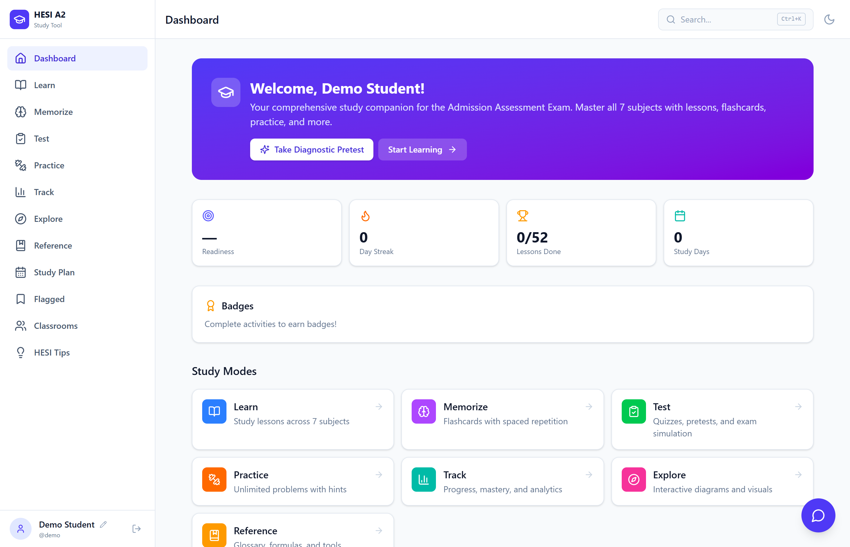 Student dashboard